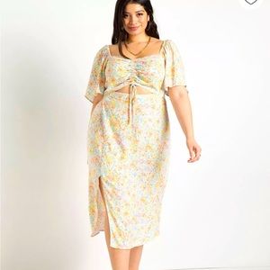 ELOQUII Cinched front midi dress